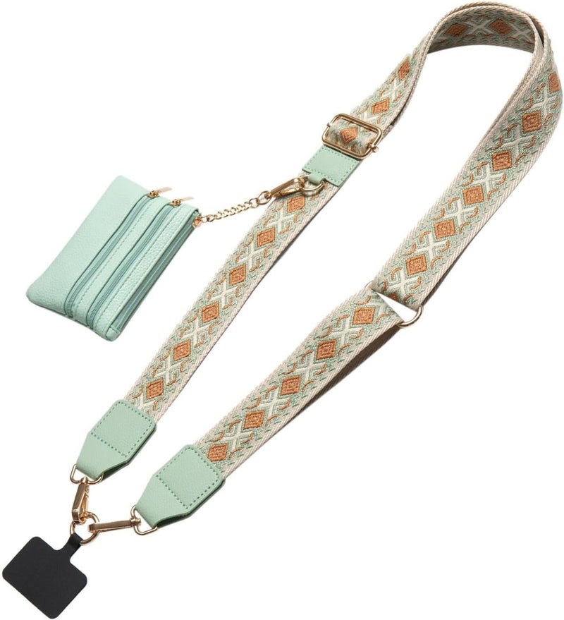 CUEDM Cell Phone Lanyard Crossbody,Adjustable Cell Phone Strap with Wristlet,Clip and Go Strap for Phone with Wallet - Image 1
